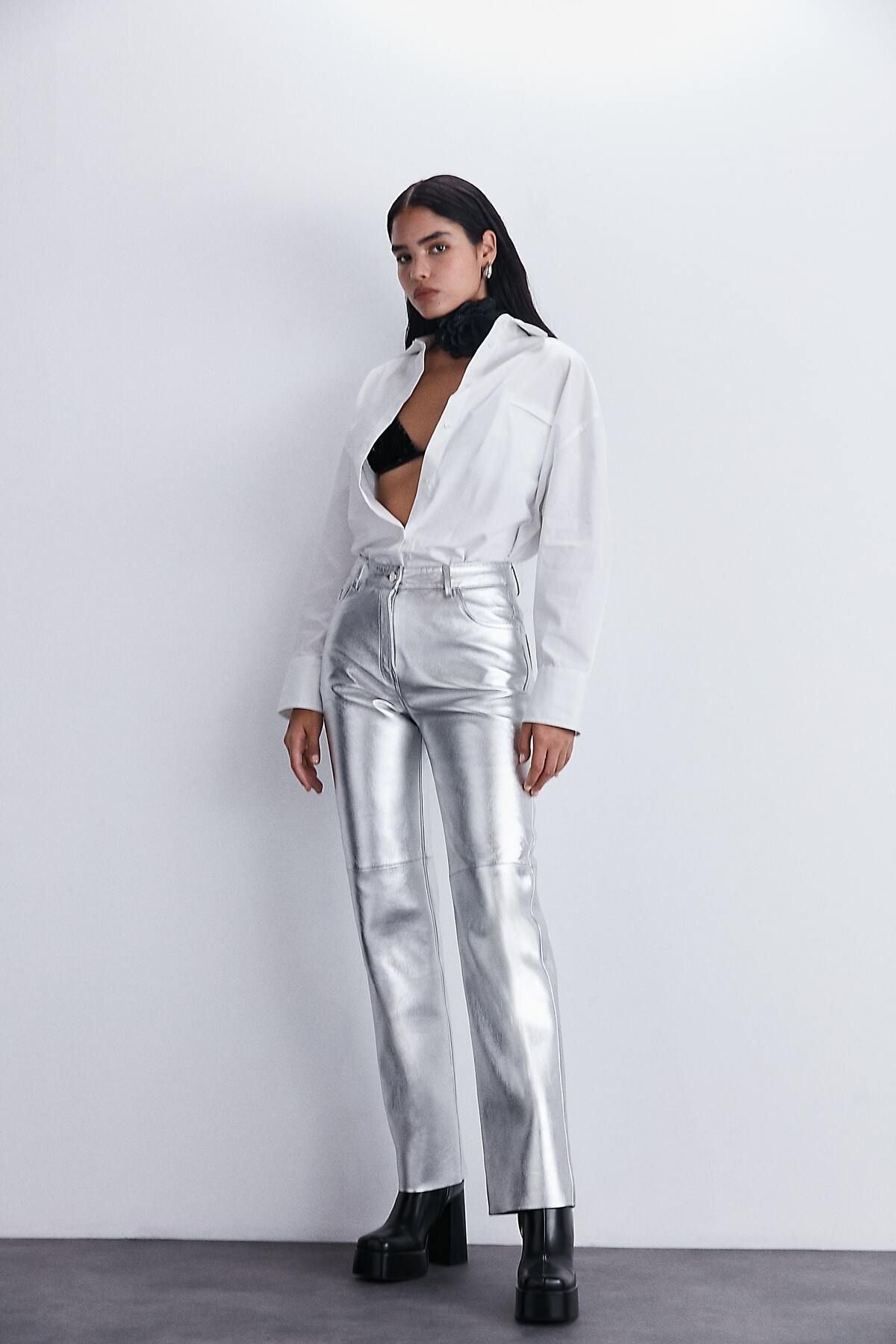 Silver Deri Pantalon